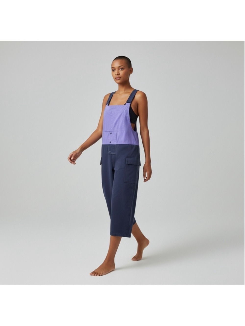 An Ko Rau O by Zuc Zug Colorblock Technical Capri Overall Jumpsuit Size 2